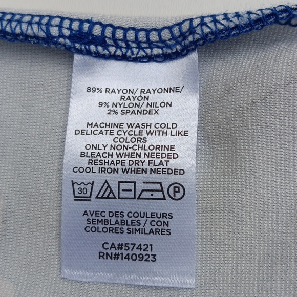 LOFT Women's Royal Blue Floral Short Sleeve  Dress with Ruffle Hem - 14 - Picture 5 of 5